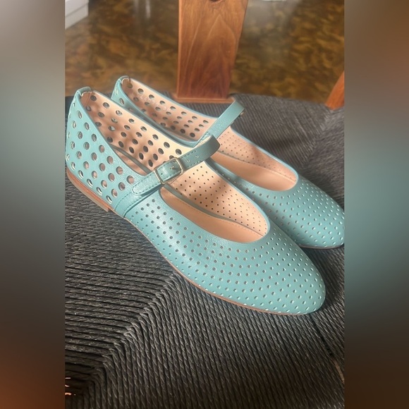 Agl Shoes - AGL NWT Women's baby blue genuine leather Mary Jane Flats